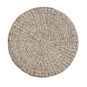 BRAIDED HYACINTH ROUND PLACEMAT - WHITE