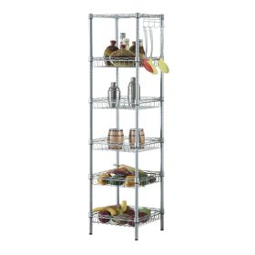 6-Layer Carbon Steel Storage Rack: Stylish & Space-Saving