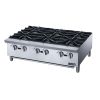 Commercial Gas Hotplate Cooktop in Stainless Steel with Six Lift-Off Burner Hot Plate