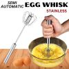 Semi-Automatic Egg Whisk Hand Push Egg Beater Stainless Steel Blender Mixer Whisk