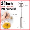 Semi-Automatic Egg Whisk Hand Push Egg Beater Stainless Steel Blender Mixer Whisk