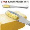 2 Pack Stainless Steel Butter Spreader Knife Butter Curler Spreader Butter Knife