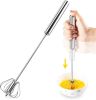 Semi-Automatic Egg Whisk Hand Push Egg Beater Stainless Steel Blender Mixer Whisk