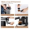 20 Bar Espresso Machine , 1350W High Performance, 1.4 detachable transparent water tank, Thermo block beating system,With safety valve