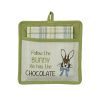 FOLLOW THE BUNNY POCKET POTHOLDER SET