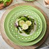 Newport Garden Gate Rimmed Salad Plate - Green