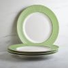 Newport Stripe Rimmed Dinner Plate - Green