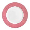 Newport Stripe Rimmed Dinner Plate - Red