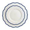 Stella Scalloped Salad Plate - Blue Rim