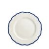 Stella Scalloped Salad Plate - Blue Rim