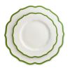 Stella Scalloped Salad Plate - Green Rim