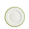 Stella Scalloped Salad Plate - Green Rim