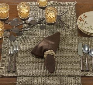 TWEED TABLE RUNNER - ESPRESSO - 36"L