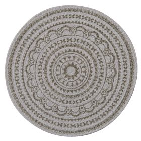 ZURI MEDALLION PRINTED ROUND PLACEMAT - MUSHROOM