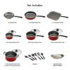 Primaware 18 Piece Non-stick Cookware Set, Steel Gray