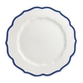 Stella Scalloped Dinner Plate (Colored Rim: Blue)